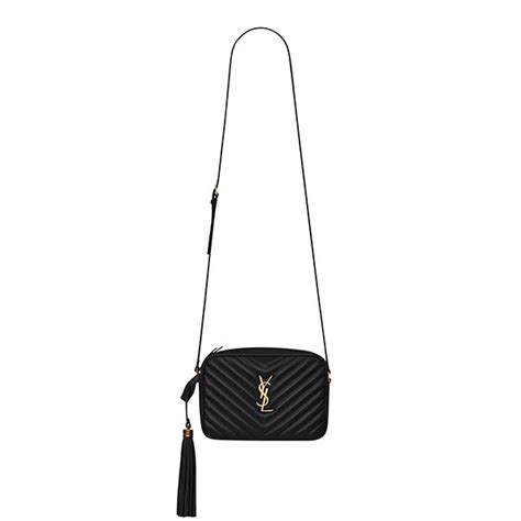 YSL Saint Laurent Lou 絎縫流蘇掛飾皮革相機包 斜背包 黑色